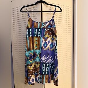 Indiska Geometric Print Cotton Sundress Boho Festival Dress